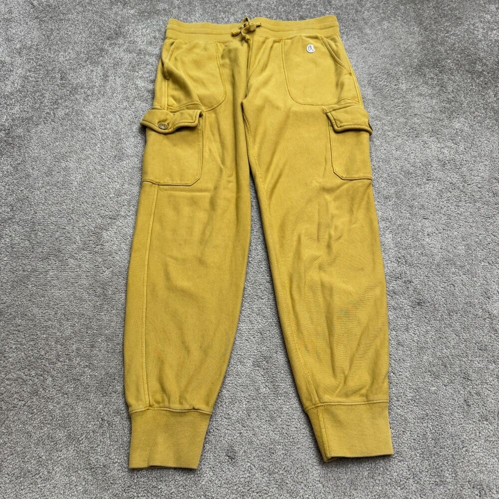Champion Todd Snyder Cargo Joggers Mens Medium Yellow Fleece Sweatpants Casual